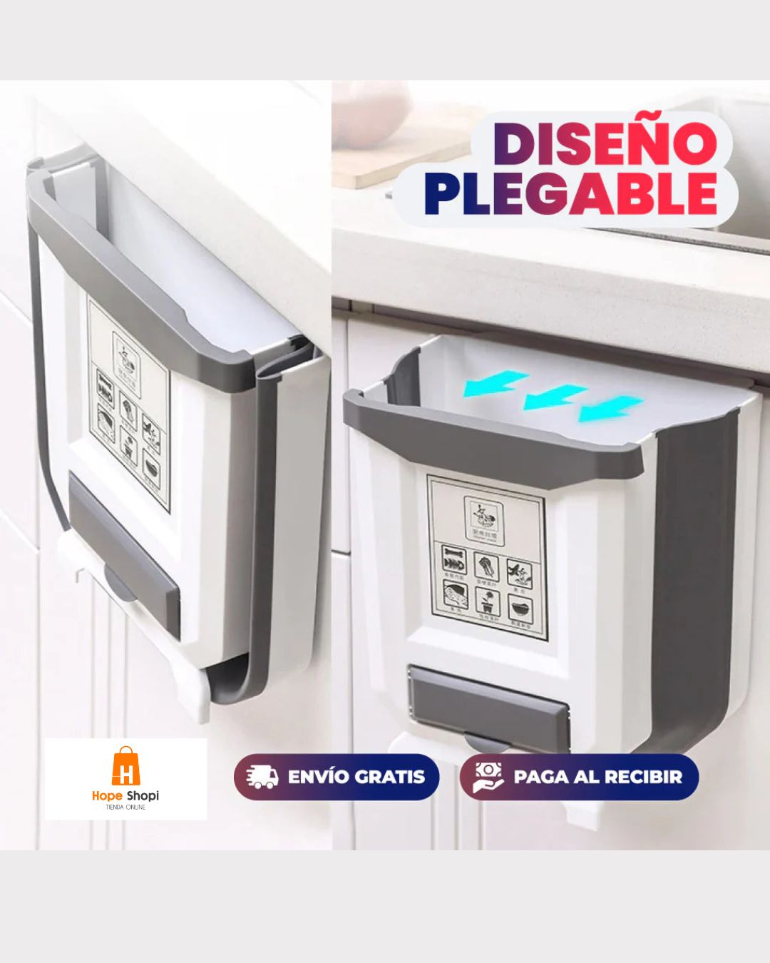 Cubo Plegable 🗑️ Para Basura
