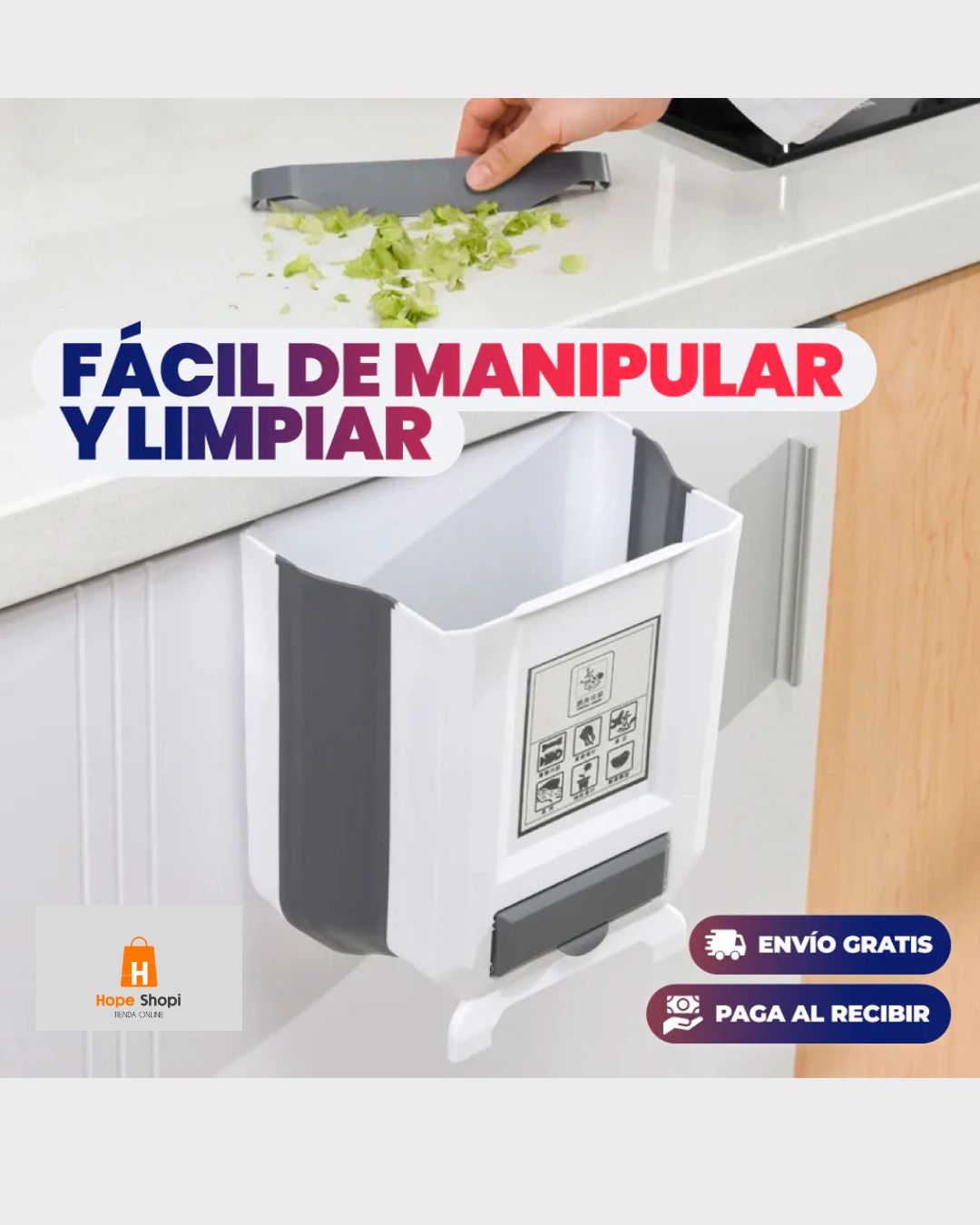 Cubo Plegable 🗑️ Para Basura