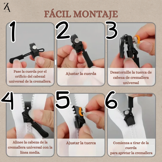 Cremalleras CierraFácil™ 2 Paquetes X6