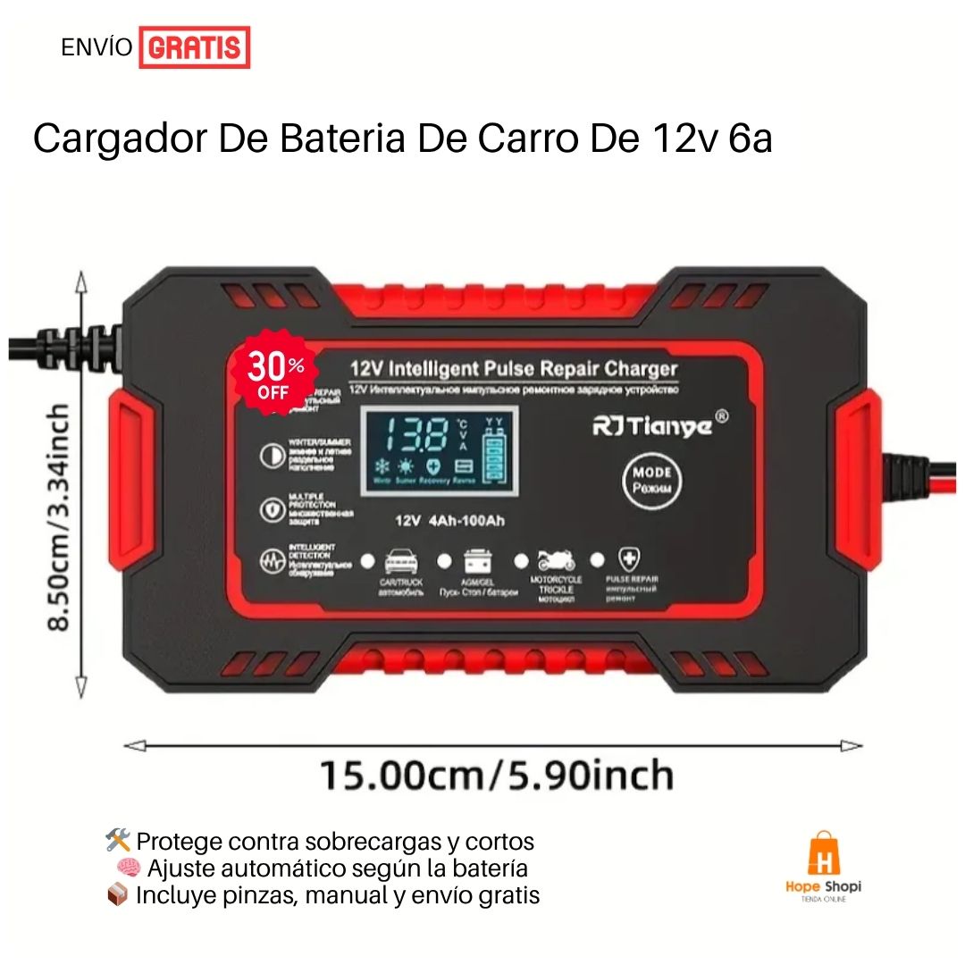 Cargador De Bateria De Carro De 12v 6a