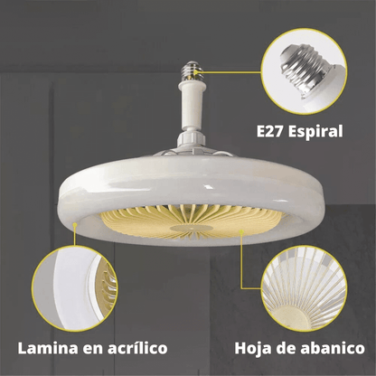 Ventilador de Techo Luz LED y Control Remoto