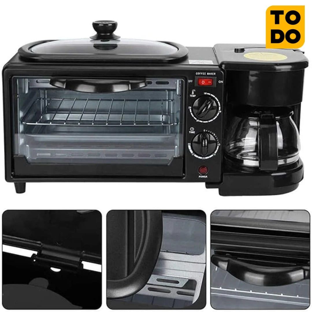 Horno Tostador + Plancha + Cafetera TODO EN UNO