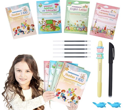 🖍️ Libro Caligrafía  Montessori 🎨 (SET X 4 LIBROS)