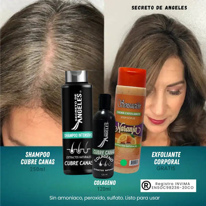 Shampoo Anti-Canas SECRETO DE ÁNGELES +🎁 2 OBSEQUIOS