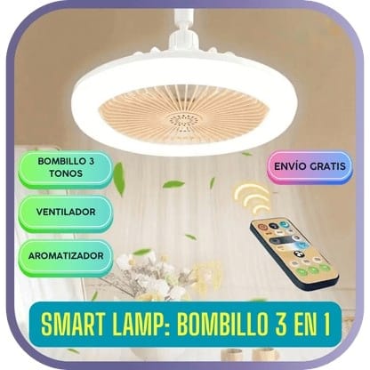 Ventilador de Techo Luz LED y Control Remoto