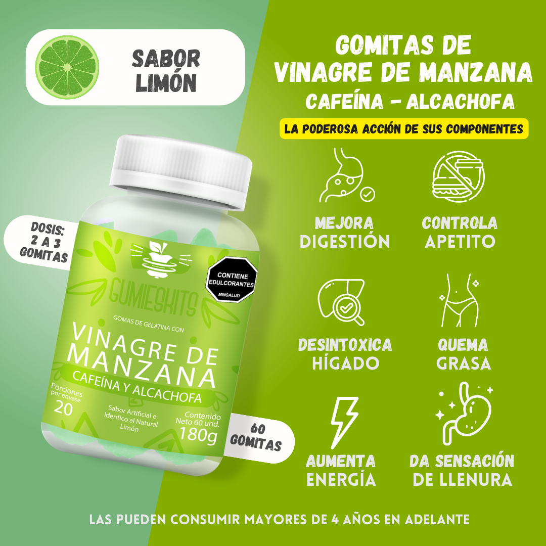 Gomita vinagre de manzana Vitaflow 🍏 X 60 GOMITAS
