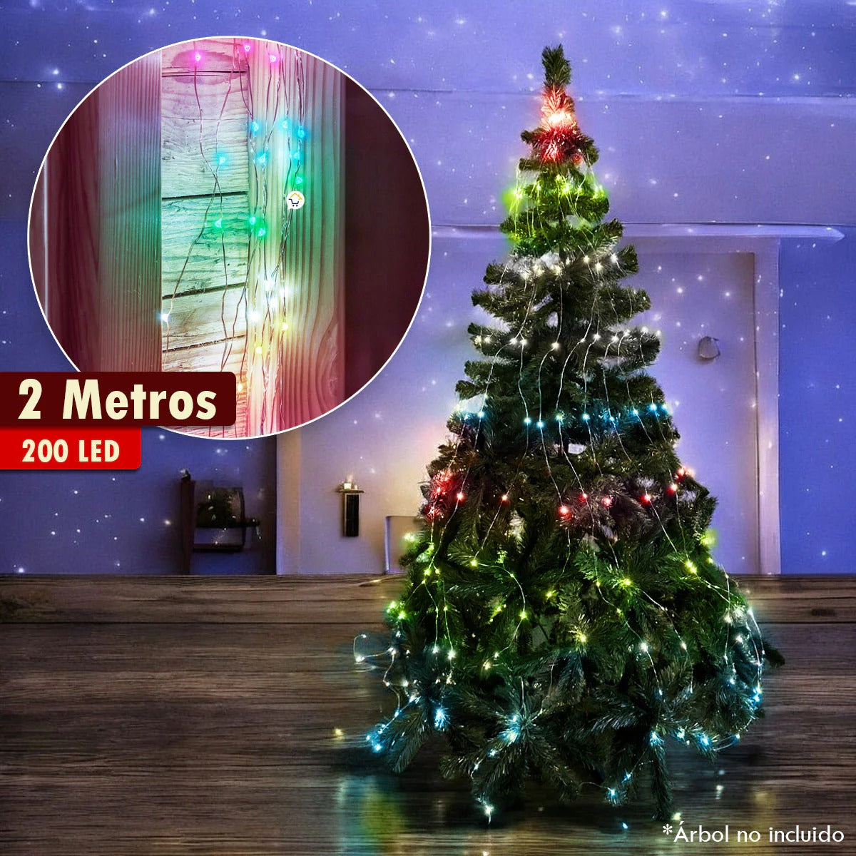 Luz Cascada Micro LED Para 🌲 Árbol  Navidad +  (Obsequio Estrella)