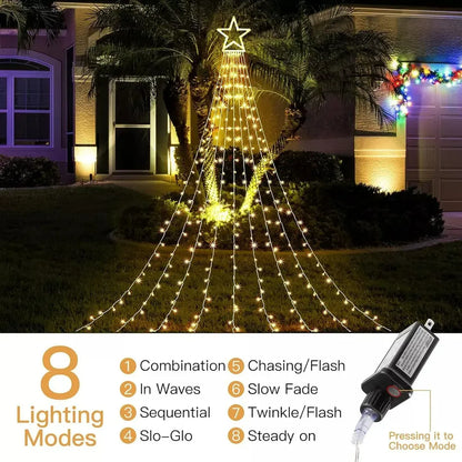 Luz Cascada Micro LED Para 🌲 Árbol  Navidad +  (Obsequio Estrella)