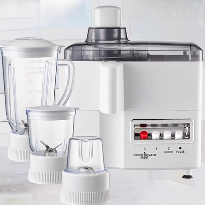 4 en 1 Extractor, licuadora 1.5 l, picadora y molino de cafe y granos