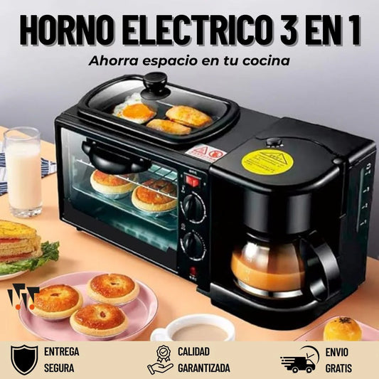 Horno Tostador + Plancha + Cafetera TODO EN UNO
