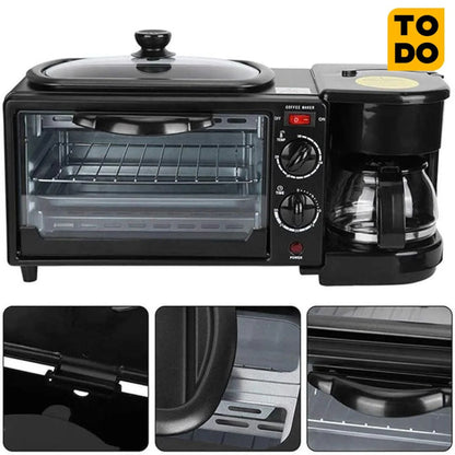 Horno Tostador + Plancha + Cafetera TODO EN UNO
